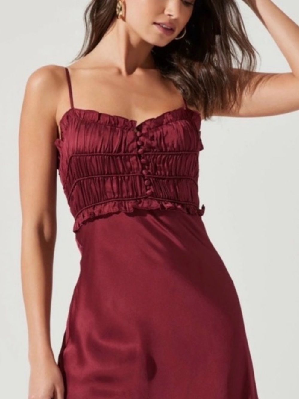 Astr the label zola midi satin effect wine size medium - Picture 2 of 6